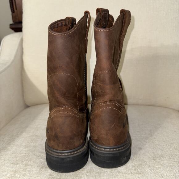BRAZOS (B9703) Men\'s Crazy Horse II Western Brown Leather Boots Size 9M EUC main image 7